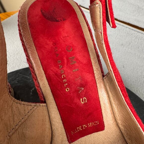 Palomitas by Paloma Barcelo Red Wedge Espadrille Shoes Women’s Size 39/ 8.5-9 US - Picture 8 of 8